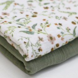 Baumwoll Musselin Stoff Digital - Millefleurs Baumwoll Musselin Stoff Digital - Millefleurs