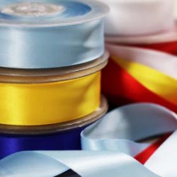 Satin Ribbon 25mm 5 Colors x 25 Meter Bundle Package