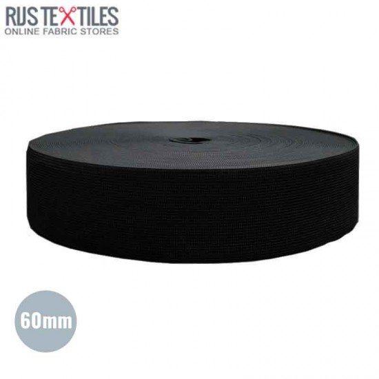 Elastikbånd 60mm Sort - (Bånd)