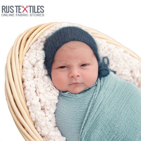 Tissu Double Gaze De Coton Mer Verte - (Tissu Double Gaze De Coton)
