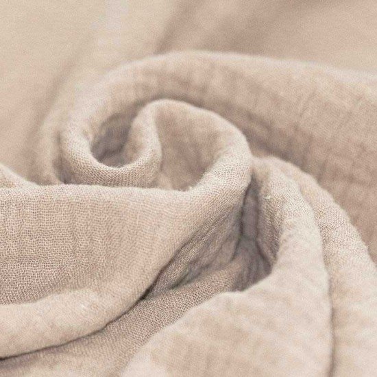 Tissu Double Gaze De Coton Beige Clair - (Tissu Double Gaze De Coton)