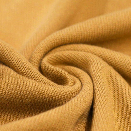 Tissu Point De Maille Bébé De Coton Ocre - (Tissu Point De Maille Bébé Tricot)