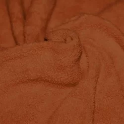 Baumwollfleece Stoff (Sherpa) Cognac
