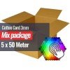 Cotton Cord 3mm 5 Colors x 50 Meter Bundle Package