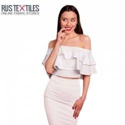 Deluxe Stretch Satin Fabric Ecru