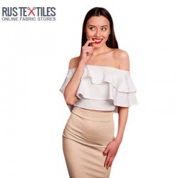 Deluxe Stretch Satin Fabric Light Beige