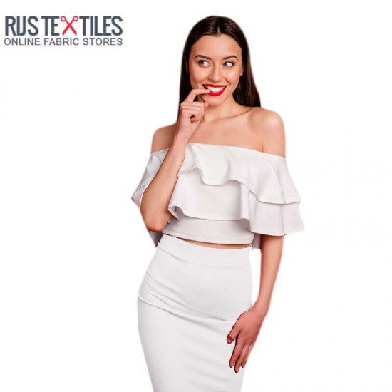 Deluxe Stretch Satin Fabric White
