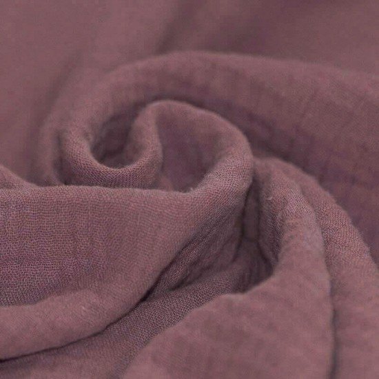 Tissu Double Gaze De Coton Vieux Mauve - (Tissu Double Gaze De Coton)