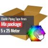 Paspelband Elastisch 8mm 5 Farben x 25 Meter Bundle Paket