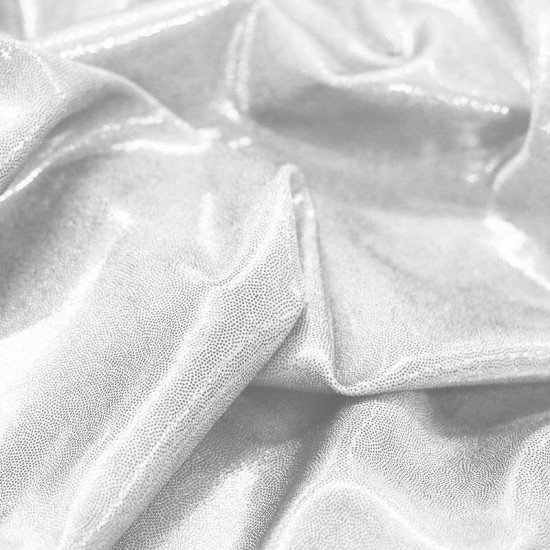 Hologramm Lycra Stoff Mystic Weiß / Silber - (Hologramm Stoffe)
