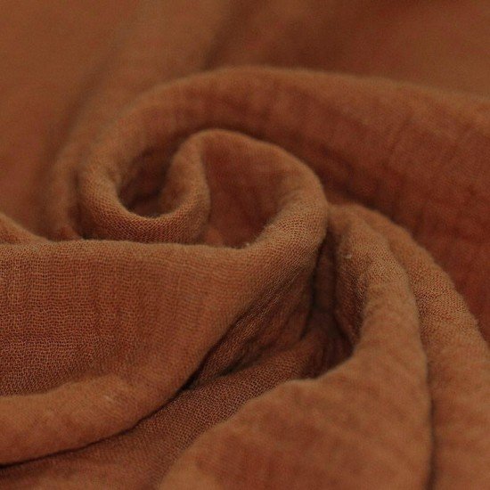 Baumwoll Musselin Stoff Cognac - (Baumwoll Musselin Stoff)