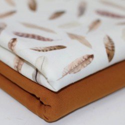 Jersey Katoen Digitale Print - Natuurlijke Veren Jersey Katoen Digitale Print - Natuurlijke Veren