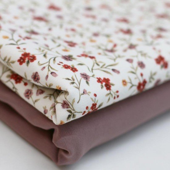 Jersey Cotton Fabric Digital Print - Romantic Flower - (Jersey Cotton Fabric Digital Print)