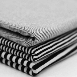 Jersey Cotton Stripes 5mm Black White