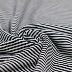 Jersey Cotton Stripes 3mm Black White