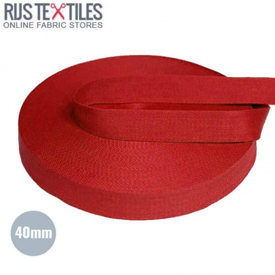 Tassenband Katoen Rood 40mm (Per Meter) - (Tassenband)