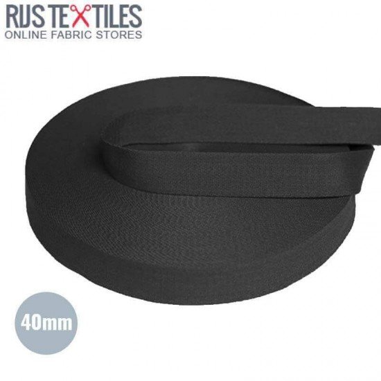 Nastro Di Cotone Cintura Nero 40mm (Al Metro) - (Nastro Cintura)
