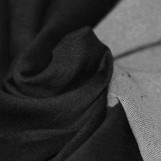 Tissu Jeans Tricot Noir - (Tissu Jeans Coton)