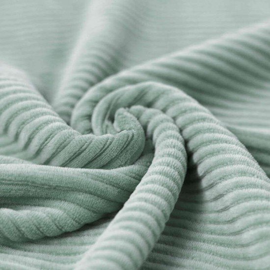 Tessuto Jersey Velluto a Coste Grande Verde Mare - (Tessuto Jersey Velluto a Coste Righe)