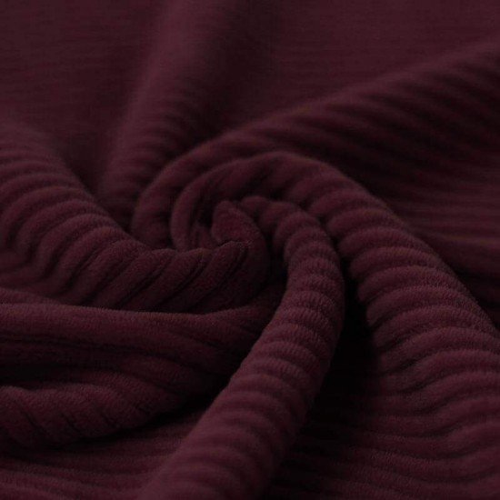 Tessuto Jersey Velluto a Coste Grande Bordeaux - (Tessuto Jersey Velluto a Coste Righe)
