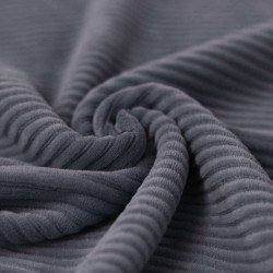 Big Knitted Corduroy Jersey Fabric Dark Grey