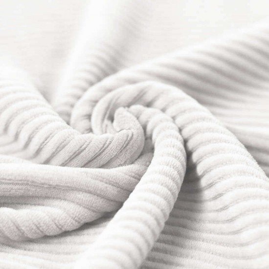 Big Knitted Corduroy Jersey Fabric Ecru