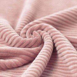 Big Knitted Corduroy Jersey Fabric Old Pink