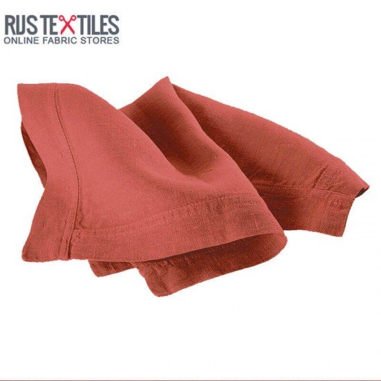Linen Fabric Burnt Orange - (Linen Fabric Washed)