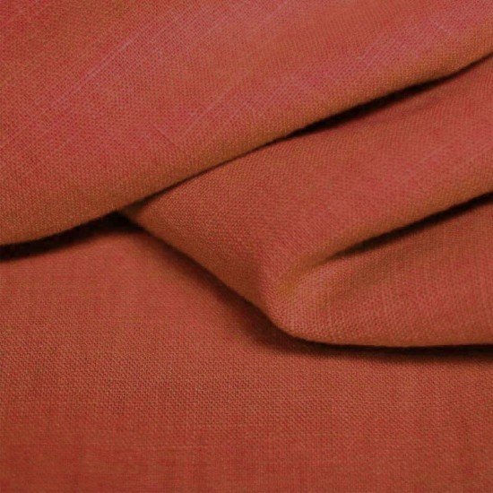 Linen Fabric Burnt Orange - (Linen Fabric Washed)