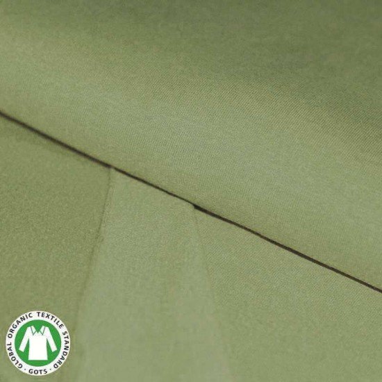 Organic French Terry Brushed Fabric (Gots) Olive