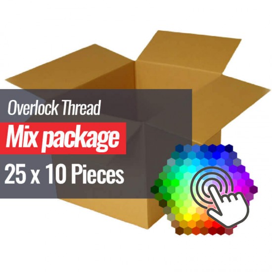 Overlock Thread Package 25 Colors x 10 Pieces - (Sewing Threads)