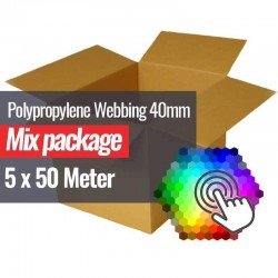 Polypropylene Webbing 40mm 5 Colors x 50 Meter Bundle Package