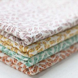 Poplin Katoen Digitale Print - Kleine Olijftak Oker Poplin Katoen Digitale Print - Kleine Olijftak Oker