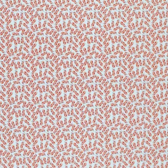 Popeline Di Cotone Stampa Digitale - Piccolo Ramo D'ulivo Arancione Bruciato - (Tessuto Di Cotone Stampato)