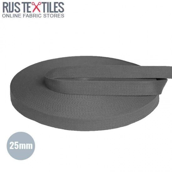 Nastro Di Cotone Cintura Grigio Scuro 25mm  - (Nastro Cintura)