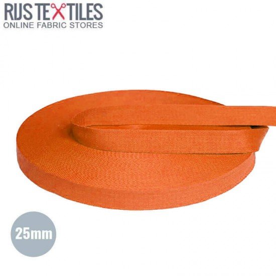 Nastro Di Cotone Cintura Arancione 25mm - (Nastro Cintura)