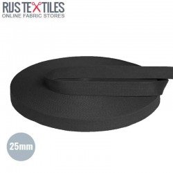 Belt Webbing Cotton Black 25mm