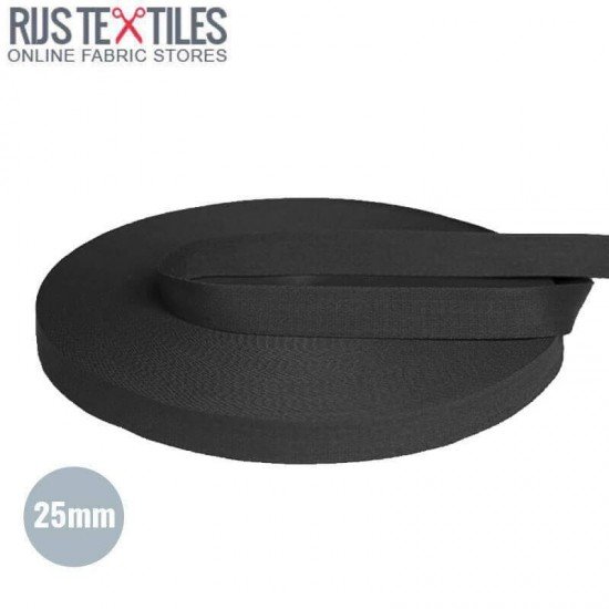 Nastro Di Cotone Cintura Nero 25mm - (Nastro Cintura)