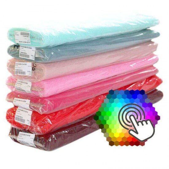 Feintüll Stoff 300CM Breit 7 Farben 25 Meter Paket  - (Braut Tüll Stoffe 300cm Breit)