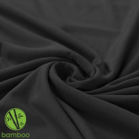 Tessuto Jersey Di Bambù Nero - (Tessuto Jersey Di Bambù)