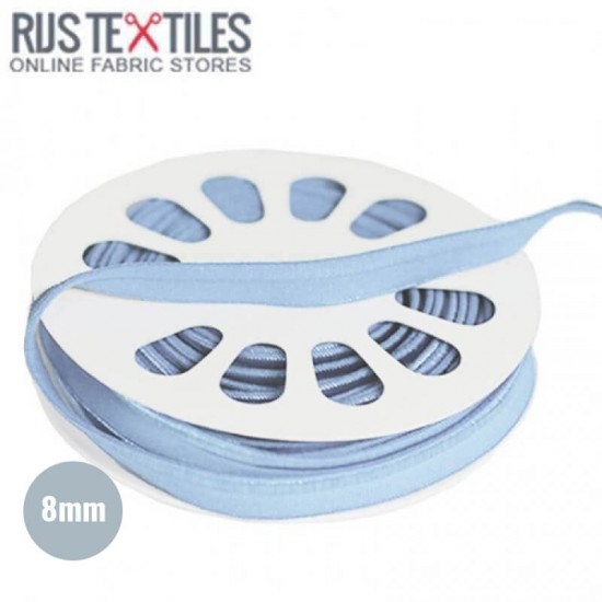 Paspelband Elastisch Licht Blauw 8mm  - (Banden En Linten)