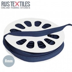 Elastic Piping Tape Navy 8mm 