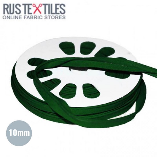 Cotton Piping Tape Dark Green 10mm - (Ribbons )