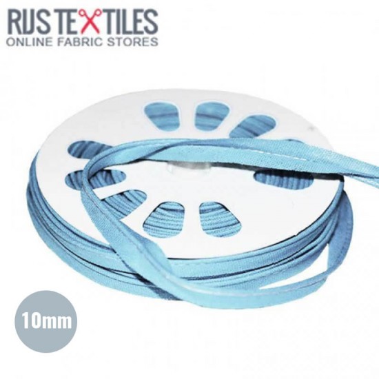 Cotton Piping Tape Light Blue 10mm - (Ribbons )