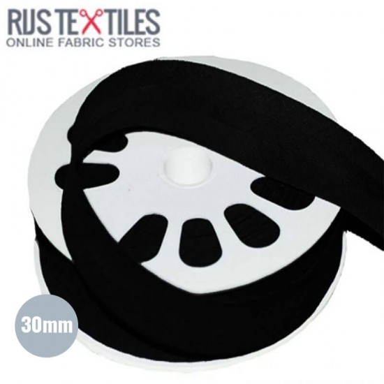 Cotton Bias Binding Black 30mm - (Ribbons )