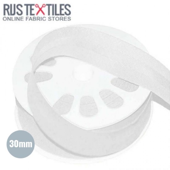 Nastri In Sbieco Di Cotone Bianco 30mm - (Nastri)