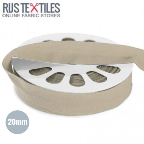 Biaisband Elastisch Mat Beige 20mm  - (Biaisband Elastisch)