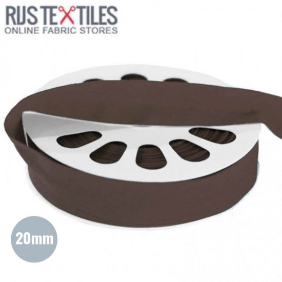Biaisband Elastisch Mat Bruin 20mm - (Biaisband Elastisch)