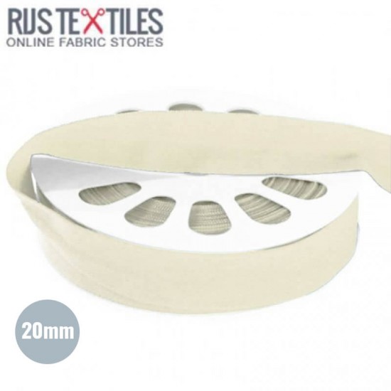 Biaisband Elastisch Mat Creme 20mm  - (Biaisband Elastisch)