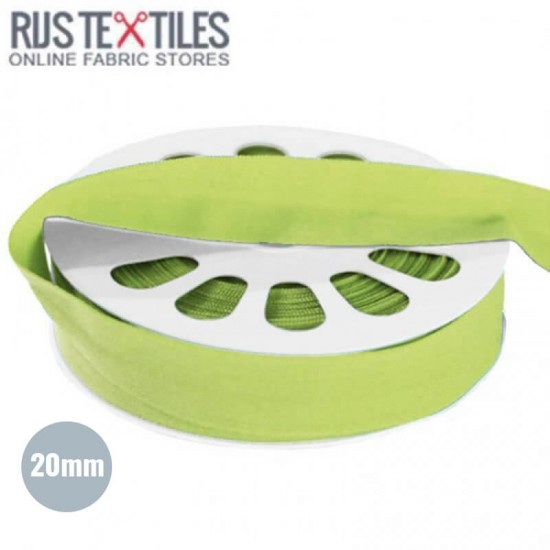 Elastisk Kantebånd Mat Lime 20mm - (Stretch Skråbånd)